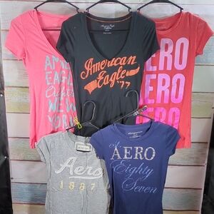 American Eagle Outfitters & Aeropostale Graphic T-Shirts - Lot Of 5